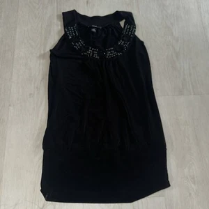BCX Women Sleeveless Black Top Size XS Beaded Embellished Sequin - Picture 1 of 7