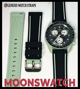 MISSION ON EARTH RUBBER WATCH STRAP OMEGA MOON SWATCH SPEEDMASTER MOONSWATCH - Picture 1 of 5