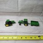 Ertl 1/64 scale john deere pull and go tractor w/ wagon and a tracked tractor