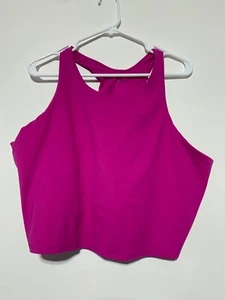 Athleta Women Size 3X Magenta Conscious Crop Top Built-In Bra 531221 - Picture 1 of 9