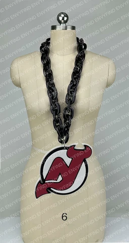 New NHL New Jersey Devils BIG Fan Chain Black Necklace Foam MI USA Cover