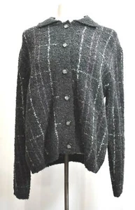 Pendleton Womens Graph Check Button Front Wool Blend Irish Tweed Cardigan XL - Picture 1 of 8