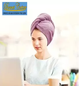 Toalla para cabello de microfibra Pretty Chemo Turbante, gorra de secado de cabello suave púrpura - Imagen 1 de 8