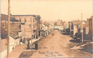 Bandon Oregon RPPC Street Scene 1908 - Picture 1 of 2