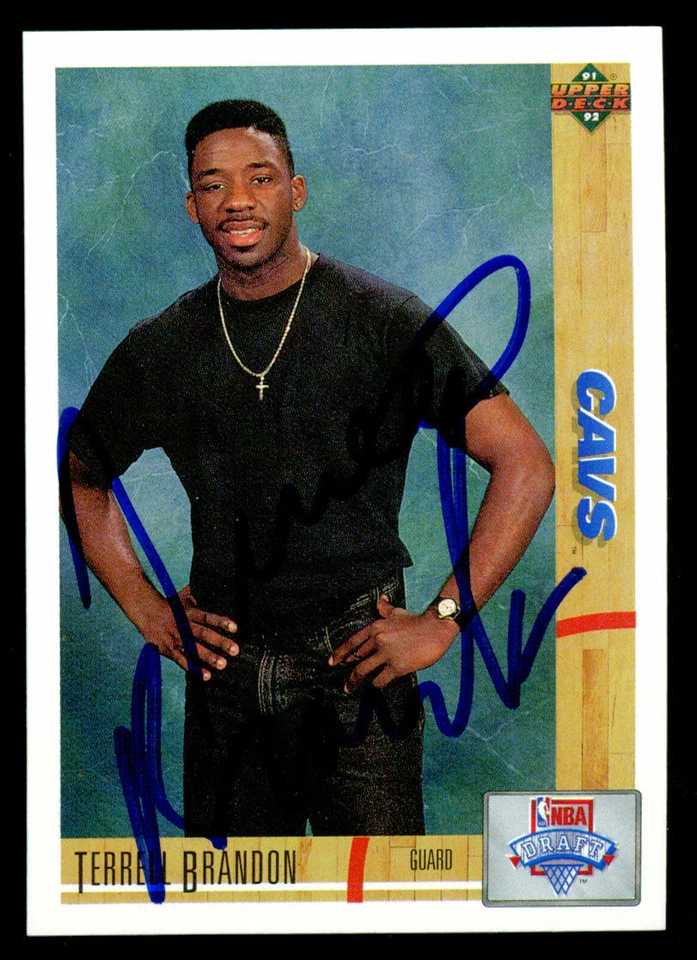 Tarjeta de baloncesto Terrell Brandon #6 firmada con autógrafo automático 1991-92 Upper Deck Foto 1 de 1