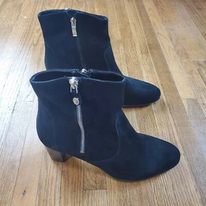 Ara Luftpolster Heel Boots Sz 8 (UK 5.5) Ankle Boot Bootie Black Suede NEW NWOB - Picture 1 of 13