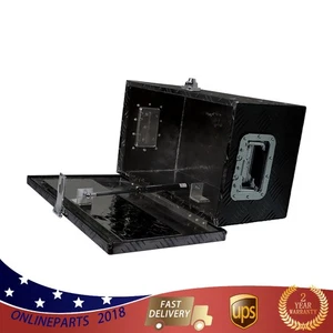 Black Aluminum 20"X12"X10" Trailer Tool Box Heavy Duty Tool Storage Box - Picture 1 of 14