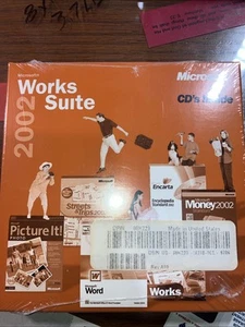 Microsoft Works Suite 2002 Software CD with Product Key ~ Brand New Sealed - Picture 1 of 4