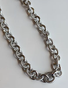 Judith Ripka - Sterling Silver Chain Link 16 inch Choker Necklace - Picture 1 of 10