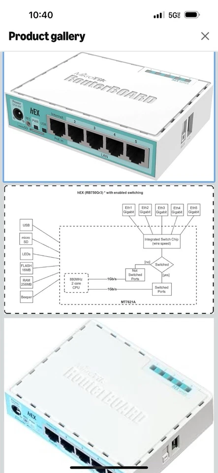 hEX RB750Gr3 5-port Ethernet Gigabit Router - Image 1 of 1