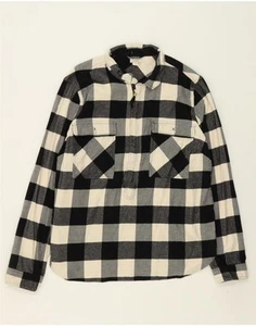 J. CREW Mens Pullover Flannel Shirt Large Black Check Cotton AZ05 - Picture 1 of 3