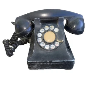 Bell System Western Electric Telephone Black F1 Rotary Desk 1940s Vtg Untested - Picture 1 of 4