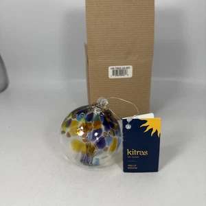 Kitras TREE Of Wisdom Art Glass 6" ORB Christmas Ornament - Picture 1 of 7