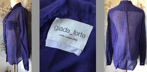 GIADA FORTE TOP ITALY ESTATE 2016 BAUMWOLLE SEIDE DURCHSICHTIG GEKNÖPFTES HEMD IMMERGRÜN GEBRAUCHT, IN EINWANDFREIEM ZUSTAND - Bild 1 von 10