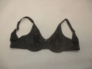 32D Wacoal Womens Black Unlined Underwire Back Closure Wide Strap Demi Bra 9A - Picture 1 of 8