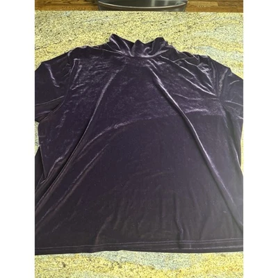 Top de terciopelo Christie & Jill vintage para mujer Y2K Witchy Whimsigoth púrpura oscuro 3X Foto 1 de 4