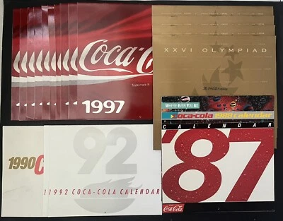 Винтажный лот из 20 настенных календарей 1990-х Coco-Cola Coke неиспользованные - Изображение 1 из 4