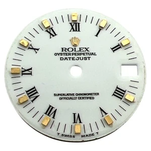 Rolex Oyster Perpetual Datejust genuino 31 mm esfera romana blanco y oro 68273 - Imagen 1 de 4