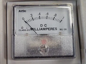 Panel Meter 1mA fsd Scaled 0-1 Milliamperes  50x45mm MU38-1mA   55g  558 - Picture 1 of 4