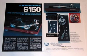 Tocadiscos Marantz Audio Folleto '77 6150 Información 2 páginas, Especificaciones, Artículo - Imagen 1 de 3