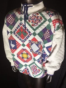 JASON Maxwell petite 90's Quilted Design Women Large Pull-over Sweater NICE! - Picture 1 of 6