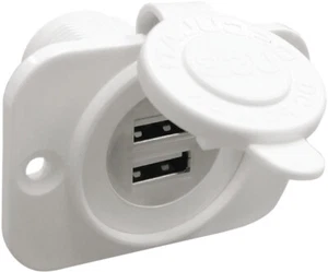 PRESA DOPPIO USB AD INCASSO BIANCA BARCA GOMMONE VELA CAMPER - Foto 1 di 2