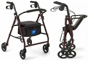 Rodillo de acero plegable para caminar ruedas rodantes carro silla de ruedas caña glucosa - Imagen 1 de 12