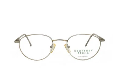 Marco de gafas vintage unisex sin usar años 80 diseñador Gunmetal redondo ovalado Foto 1 de 4