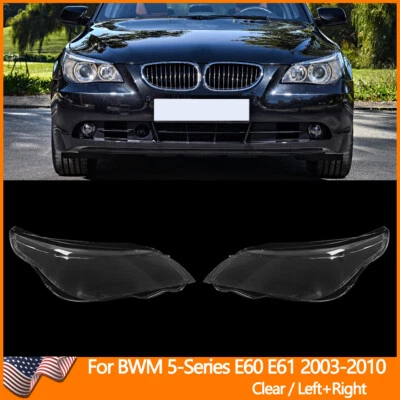 Headlamp Headlight Lens Cover Clear For BMW 5 Series M5 E60 E61 530i 2003-2010 Foto 1 de 4
