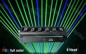 6 Head RGB Full Color Beam Moving Head Stage Laser Lighting DJ Disco Party Laser - Picture 1 of 7