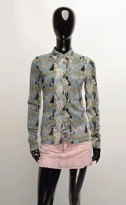 Camisa Blusa Camisa Vintage y2k Años 90 MEXX Malla Nylon Botones Manga Larga Talla M Foto 1 de 4