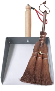 Mini Metal Dustpan and Brush Set Handmade Natural Bristle Hand Broom - Picture 1 of 12