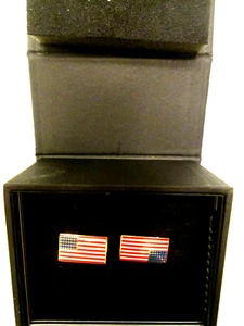 BLACK LABEL CUFF LINKS INC-AMERICAN FLAG ENAMEL/GOLD CUFF LINKS-BOX - Picture 1 of 5