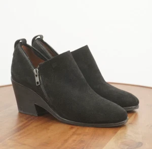 Gentle Souls Womens Blaise Ankle Boots Shooties Wedge Block Heel Black Suede 6.5 - Picture 1 of 9