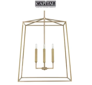 Capital Lighting 537643AD Thea 4-Light Large Foyer, Aged Brass Pendant*NEW* - Picture 1 of 1