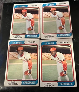 1974 Topps #350 Bob Gibson 4 card lot - Picture 1 of 3