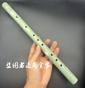 Chinese Green Jade Stone Flute Dizi Music Flauta Traditional Musical Instrument - Picture 1 of 4