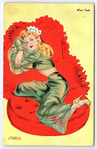 Postcard Comic Pinup Risque Girl Miss Take Meet The Misses Kropp Co C460 - Picture 1 of 2