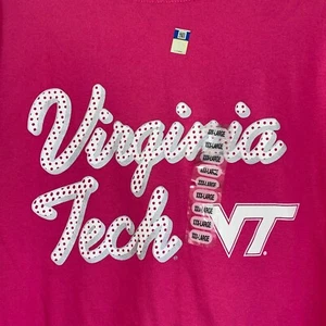 Virginia Tech Hokies Short Sleeve T-Shirt Size 3XL Pink - Picture 1 of 4