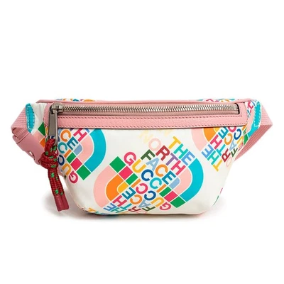 GUCCI THE NORTH FACE Bolso Cinturón Colaboración Nylon y Cuero, Blanco y Rosa 650299 Foto 1 de 4