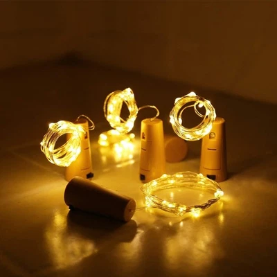 Wine Bottle Lights Cork Fairy String Light Waterproof Battery Operated Christmas - Image 1 of 4