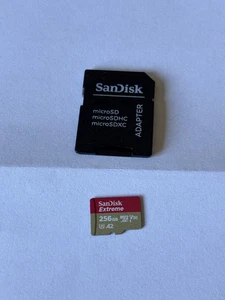 SanDisk 256GB Extreme microSDXC card +SD adapter - Picture 1 of 2