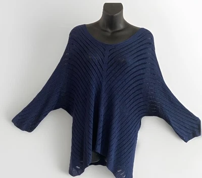 Suéter Miss Pepper Lisboa Mujer Punto Suelto Crochet Azul Pullover Boho Y2K Foto 1 de 4