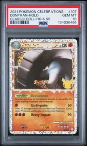 Pokémon Celebrations Classic Coll #107 2021 Donphan-Holo PSA 10 - Imagen 1 de 2