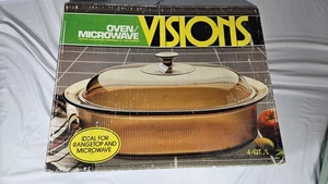 Vintage CORNING WARE VISIONS Cookware 4-Qt./L Covered Roaster NEW Rare NOS - Picture 1 of 5