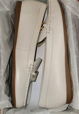 Michael Kors LT cream Tumbled Faux Leather Reed Loafer Size 6M - Image 1 of 4