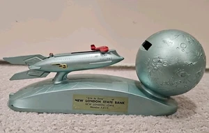 Vtg Strato Rocket Space Ship Xu 232 Coin Bank Cast Mechanical 1950's Duro Mold - Picture 1 of 15
