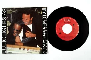 Julio Iglesias Stevie Wonder – My Love / Words And Music 7" Vinyl NM/VG AU353 - Picture 1 of 4
