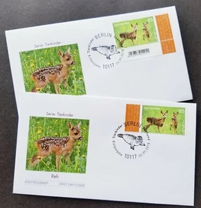 Germany Baby Animal European Roe Deer 2018 Fauna (FDC pair) - Picture 1 of 5