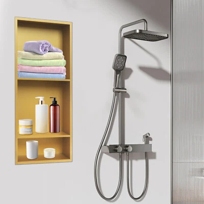 Estante de nicho de ducha de acero inoxidable de almacenamiento a prueba de óxido de 3 niveles para baño - Imagen 1 de 4